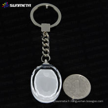 Porte-clés de sublimation Sunmeta, porte-clés en cristal, fourniture de fabricant